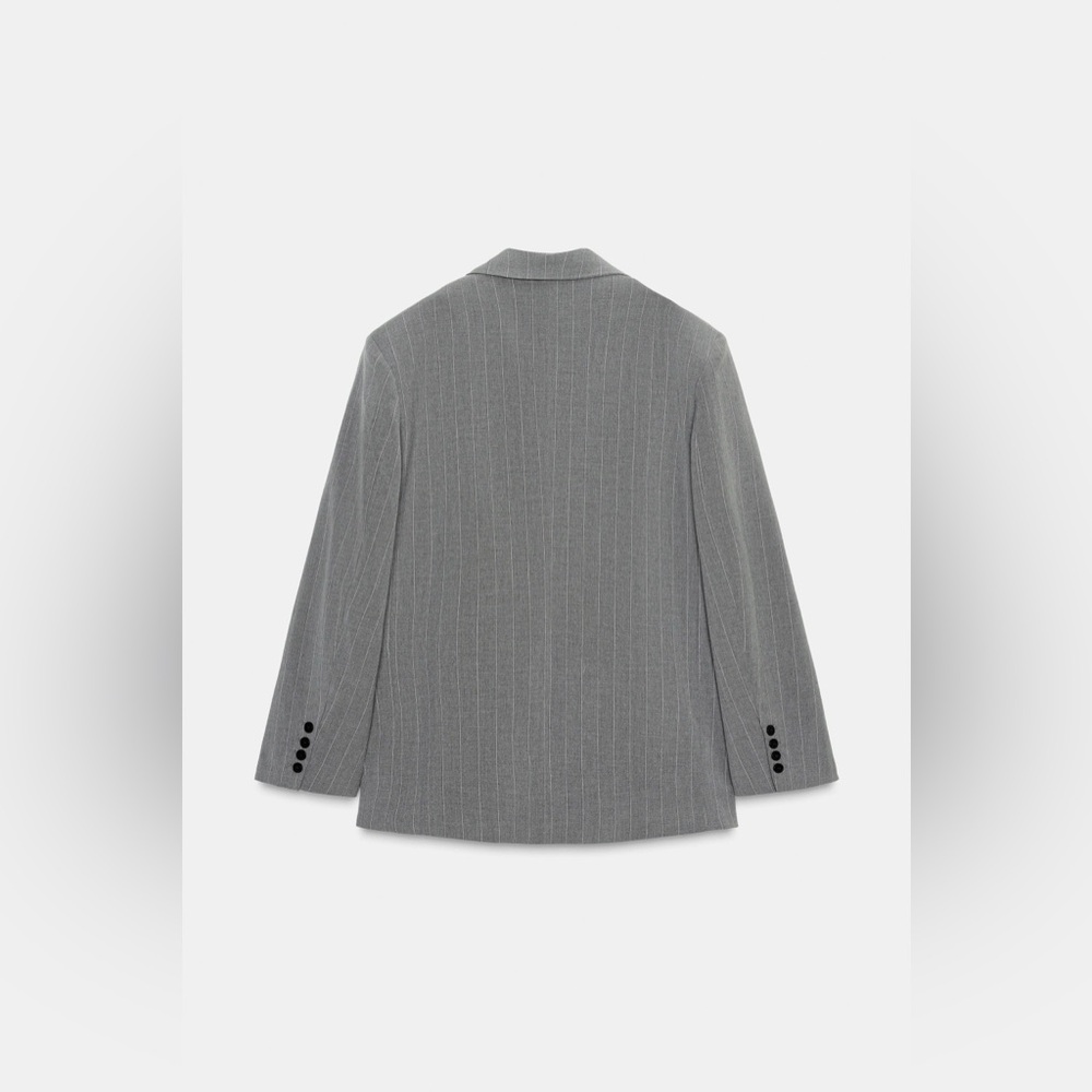 ZARA OVERSIZE PINSTRIPE BLAZER - Picture 11 of 15